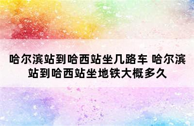 哈尔滨站到哈西站坐几路车 哈尔滨站到哈西站坐地铁大概多久